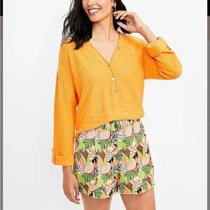 LOFT‎ Roll Tab Henley Sweater NWT